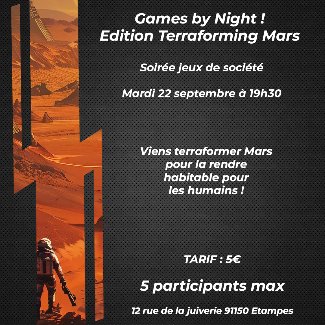 Games by Night ! Terraforming Mars - 22/09/2026