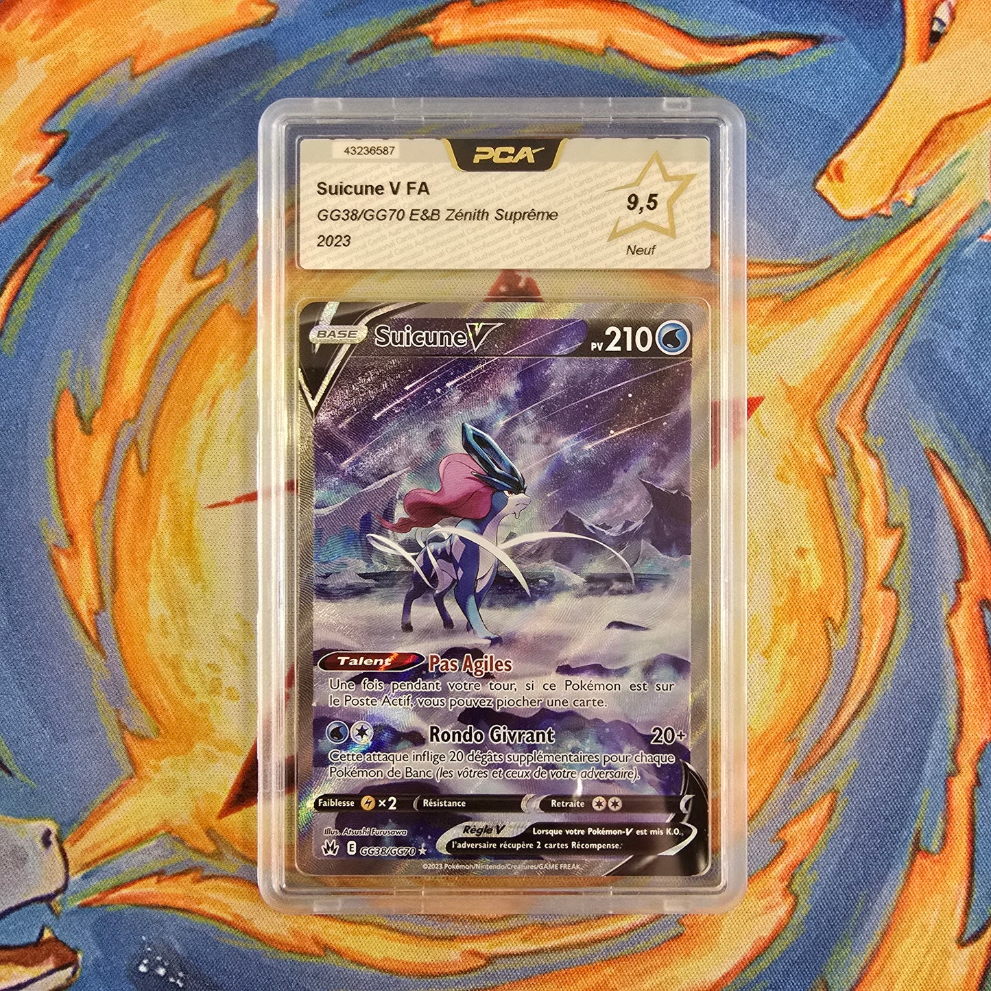 Pokémon - Suicune V FA GG38/GG70 E&B Zenith Suprême - PCA 9,5 FR - 2023