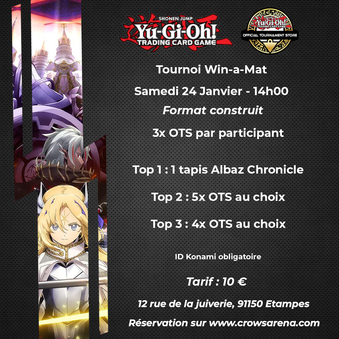 Tournoi OTS "win-a-mat" - Yu-Gi-Oh! - 24/01/26