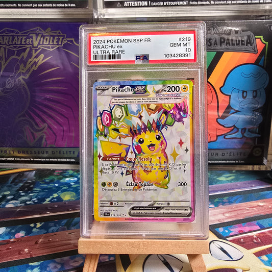 Pokémon - Pikachu ex Ultra Rare 219/191 Étincelles Déferlantes PSA 10 FR - 2024