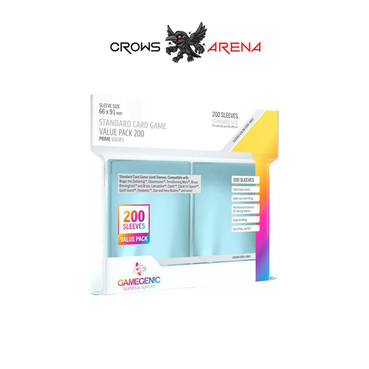 Gamegenic - Pack 200 Sleeves Gray Prime 66x91 - Standard
