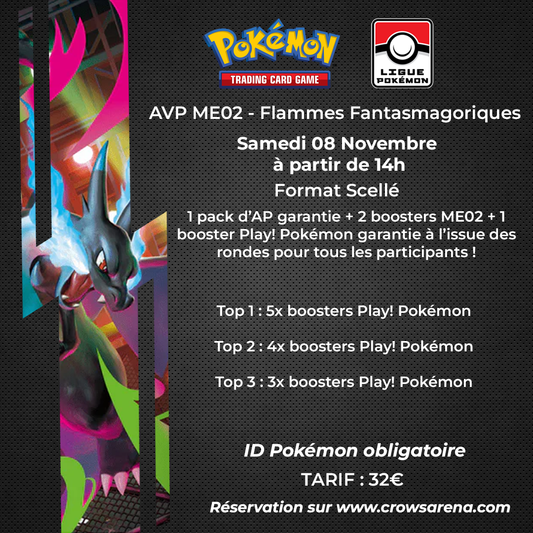 Avant première Pokémon - ME02 - Flammes Fantasmagoriques - 08/11/25