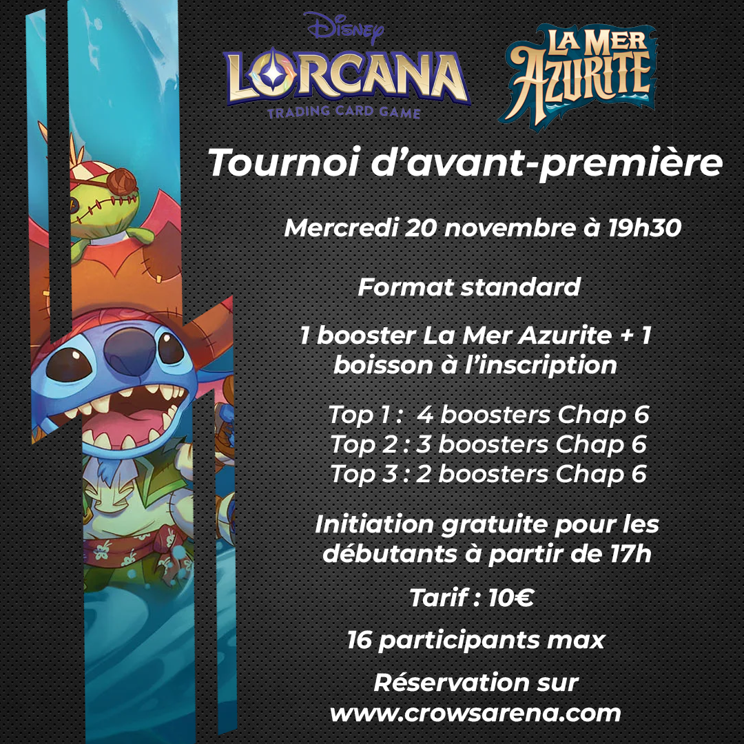 Tournoi Lorcana d'avant-première -  La Mer Azurite 20/11/24