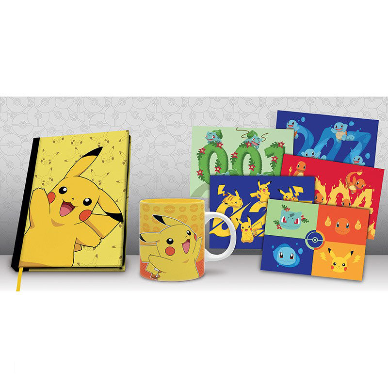 POKEMON - Coffret Cahier A5 + Mug + Cartes postales "Pikachu"