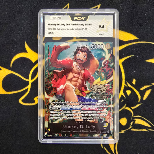 One Piece - Monkey D. Luffy 2nd Anniversary Stamp ST13-003 Évènement de sortie spécial OP-09 PCA 9.5 FR - 2025