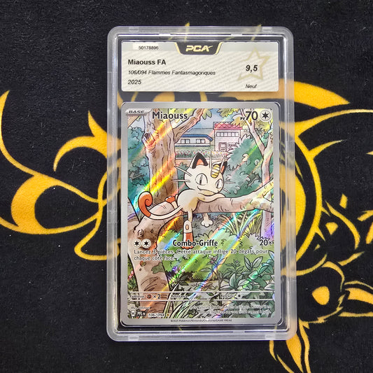 Pokémon - Miaouss FA 106/094 Flammes Fantasmagorique PCA 9,5 FR - 2025
