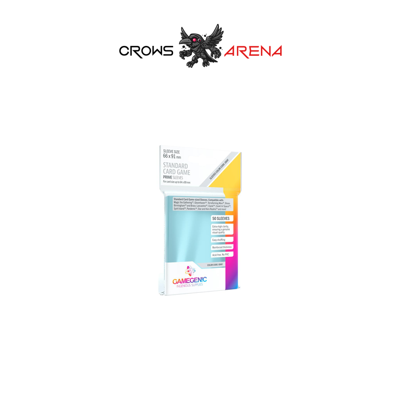 Gamegenic - Sleeves Gray Prime 66x91 - Standard